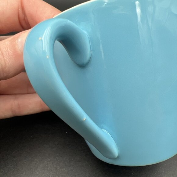 MCM 1950's Blue Heaven China Coffee /Tea Cup & Saucer 2 Sets - Picture 11 of 16